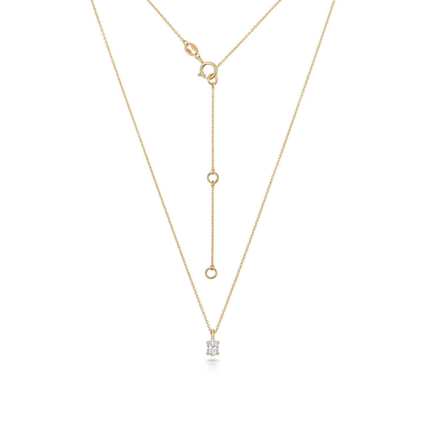 Naomi Diamond Oval Cut Necklace - 18k Yellow Gold