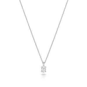 Naomi Diamond Oval Cut Necklace - 18k White Gold