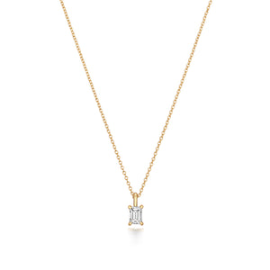 Naomi Diamond Emerald Cut Necklace - 18k Yellow Gold