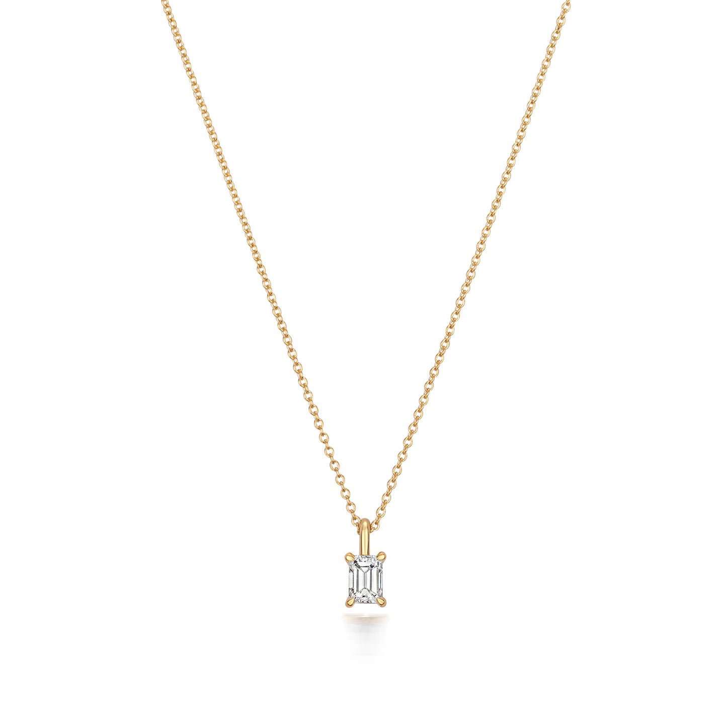 Naomi Diamond Emerald Cut Necklace - 18k Yellow Gold