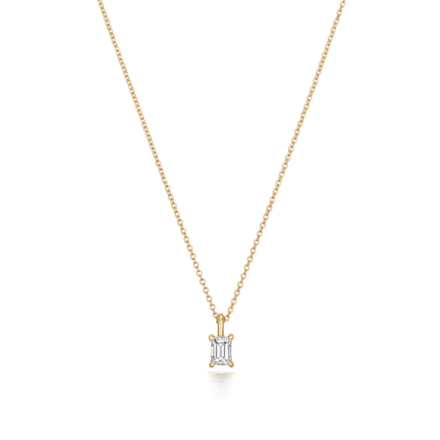 Naomi Diamond Emerald Cut Necklace - 18k Yellow Gold