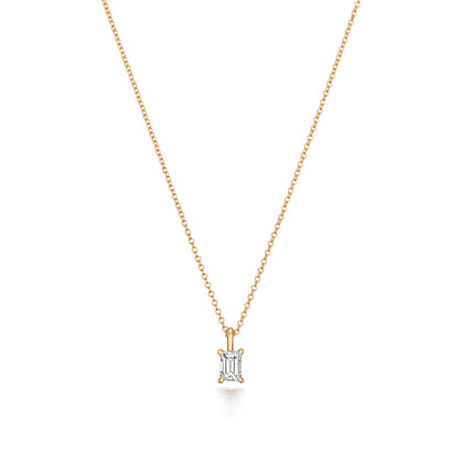 Naomi Diamond Emerald Cut Necklace - 18k Yellow Gold