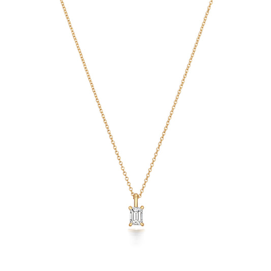 Naomi Diamond Emerald Cut Necklace - 18k Yellow Gold