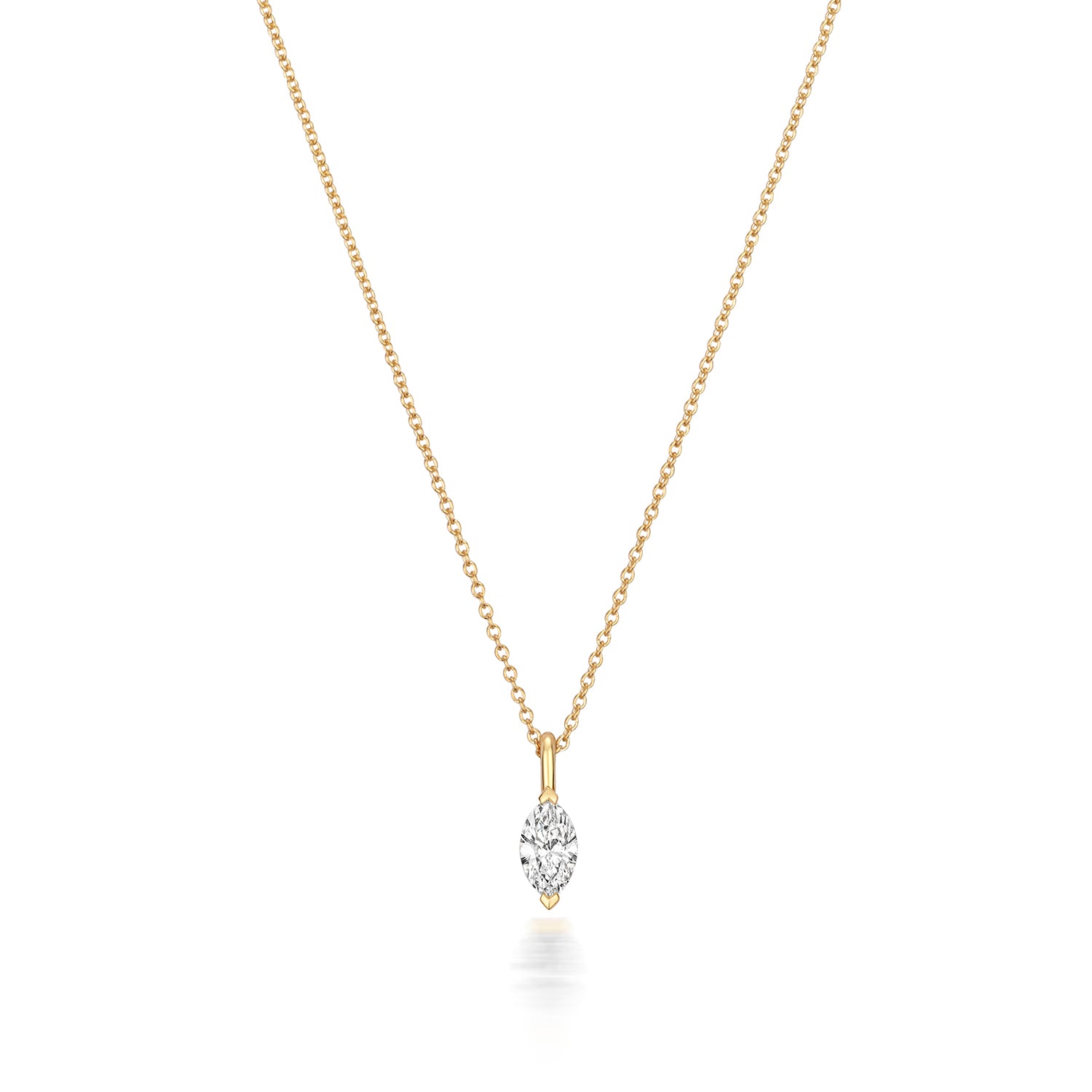 Naomi Diamond Marquise Cut Necklace - 18k Yellow Gold