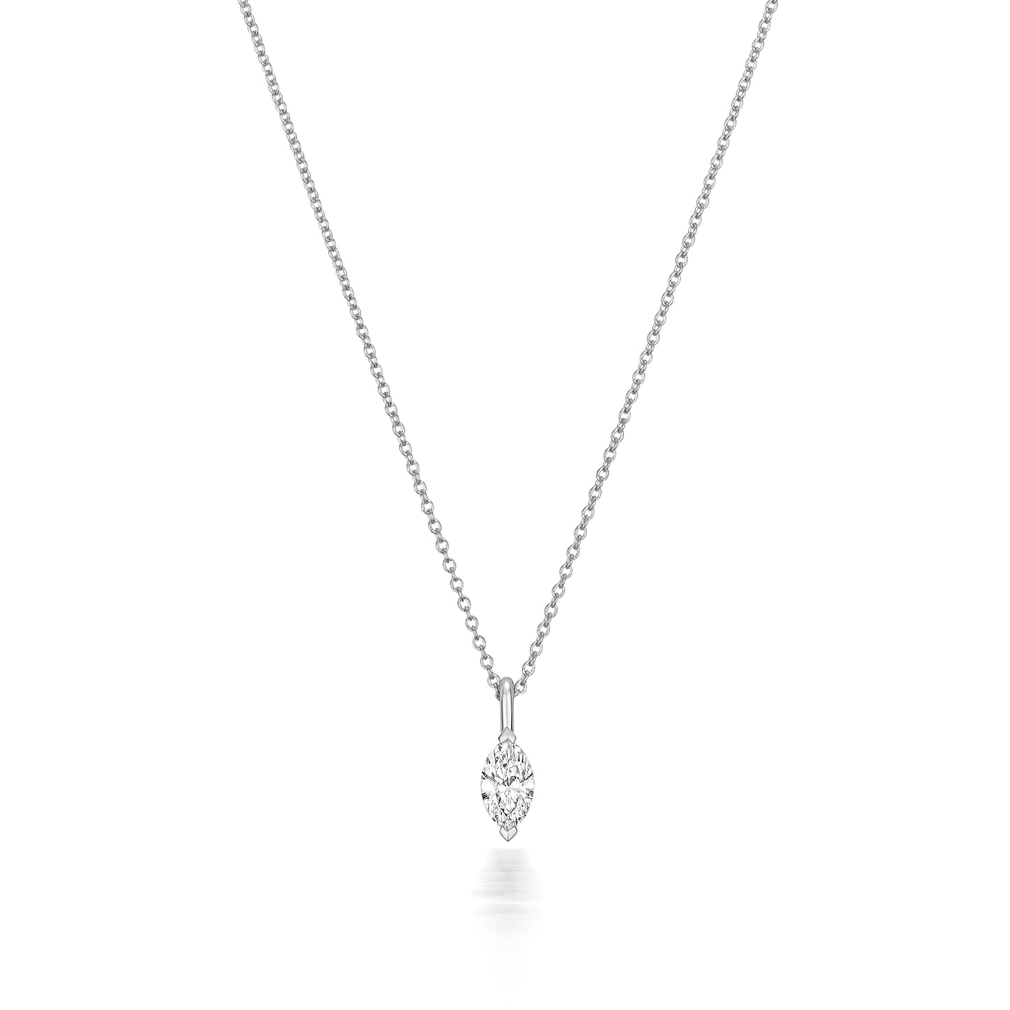 Naomi Diamond Marquise Cut Necklace - 18k White Gold