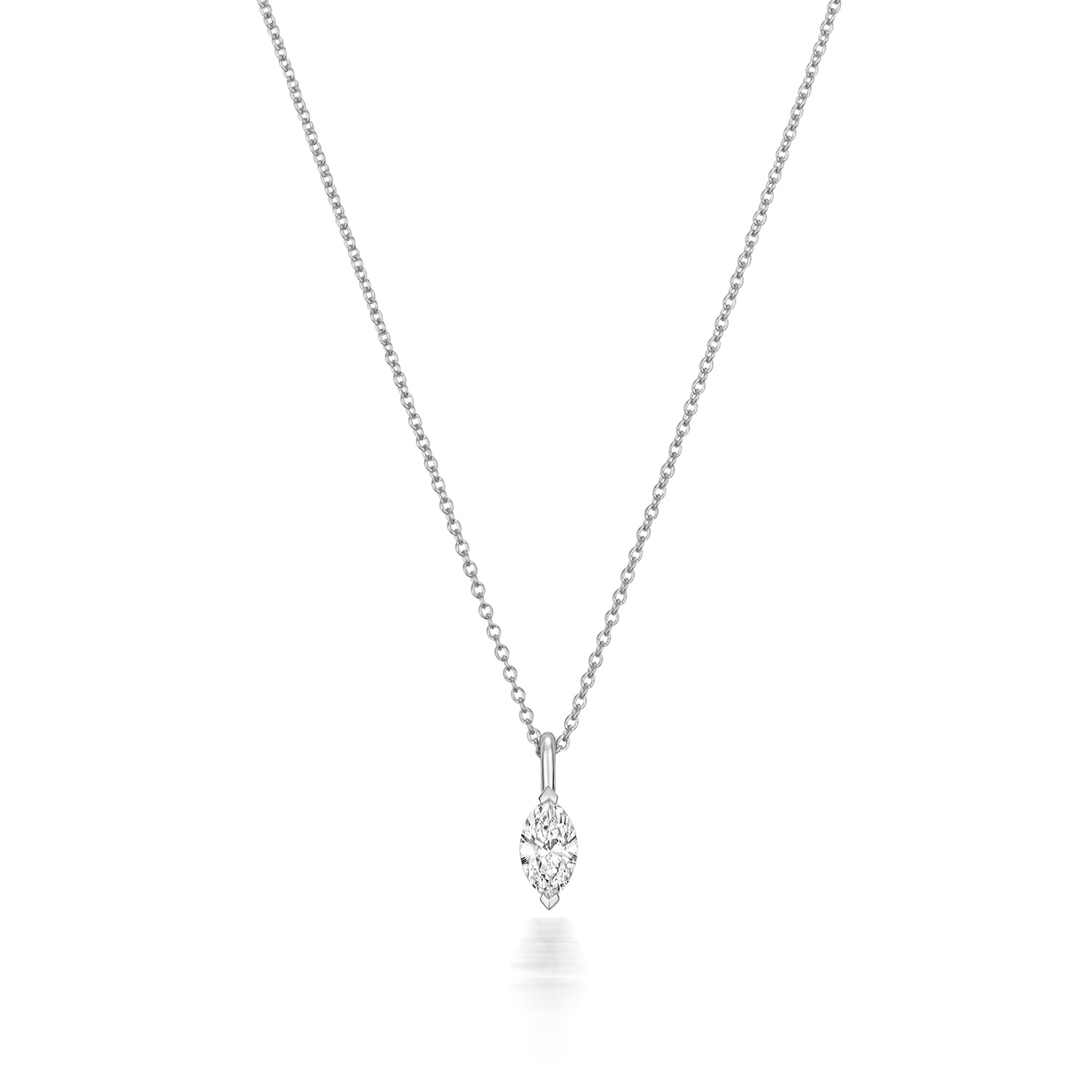 Naomi Diamond Marquise Cut Necklace - 18k White Gold