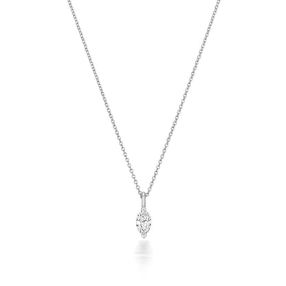 Naomi Diamond Marquise Cut Necklace - 18k White Gold