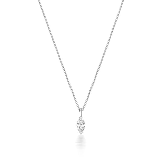 Naomi Diamond Marquise Cut Necklace - 18k White Gold