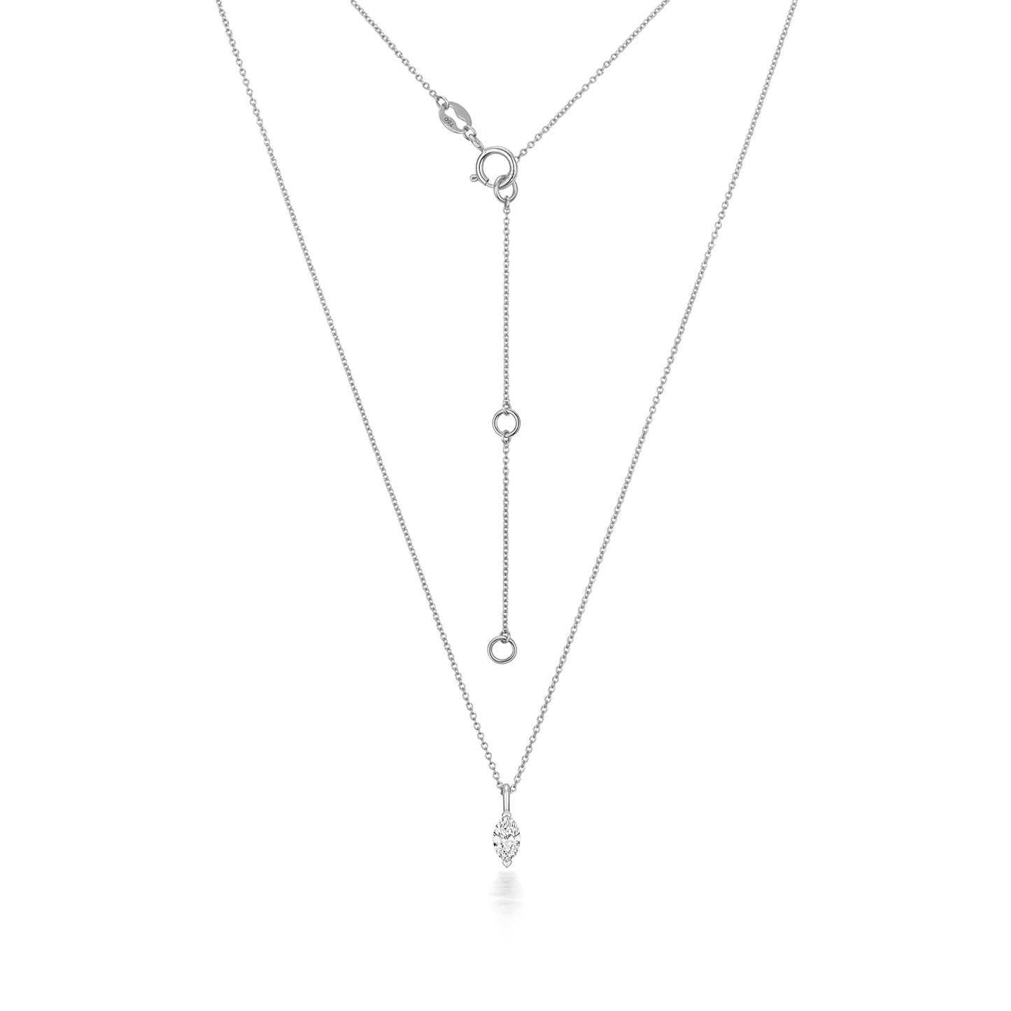 Naomi Diamond Marquise Cut Necklace - 18k White Gold