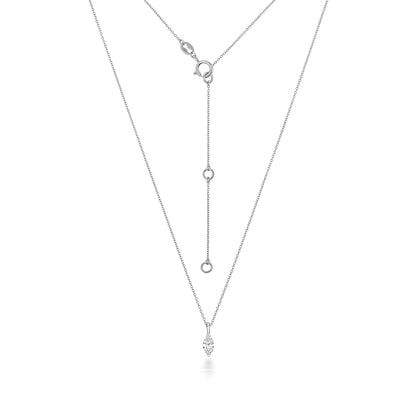 Naomi Diamond Marquise Cut Necklace - 18k White Gold