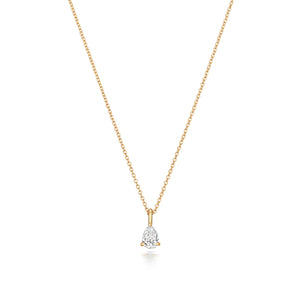 Naomi Diamond Pear Shaped Necklace - 18k Yellow Gold