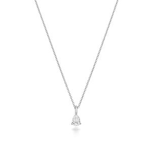 Naomi Diamond Pear Shaped Necklace - 18k White Gold