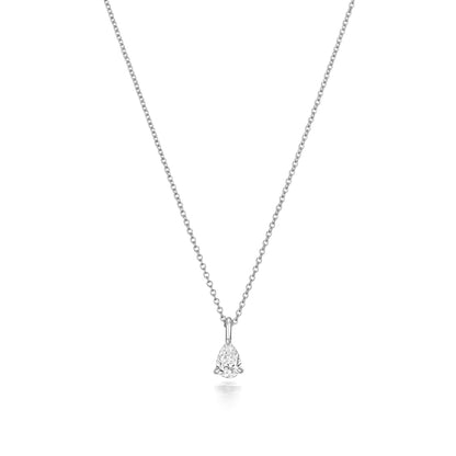 Naomi Diamond Pear Shaped Necklace - 18k White Gold