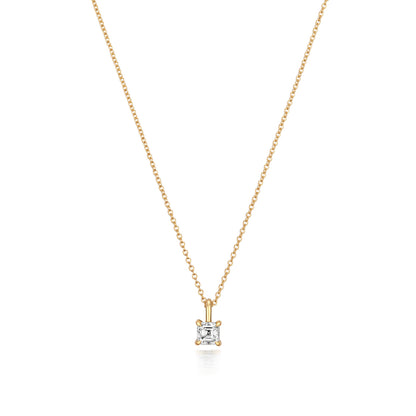 Naomi Diamond Asscher Cut Necklace - 18k Yellow Gold