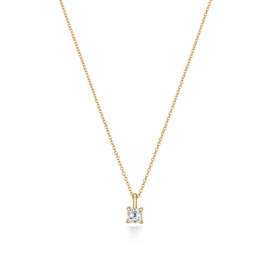 Naomi Diamond Asscher Cut Necklace - 18k Yellow Gold