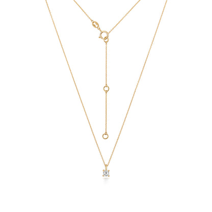 Naomi Diamond Asscher Cut Necklace - 18k Yellow Gold