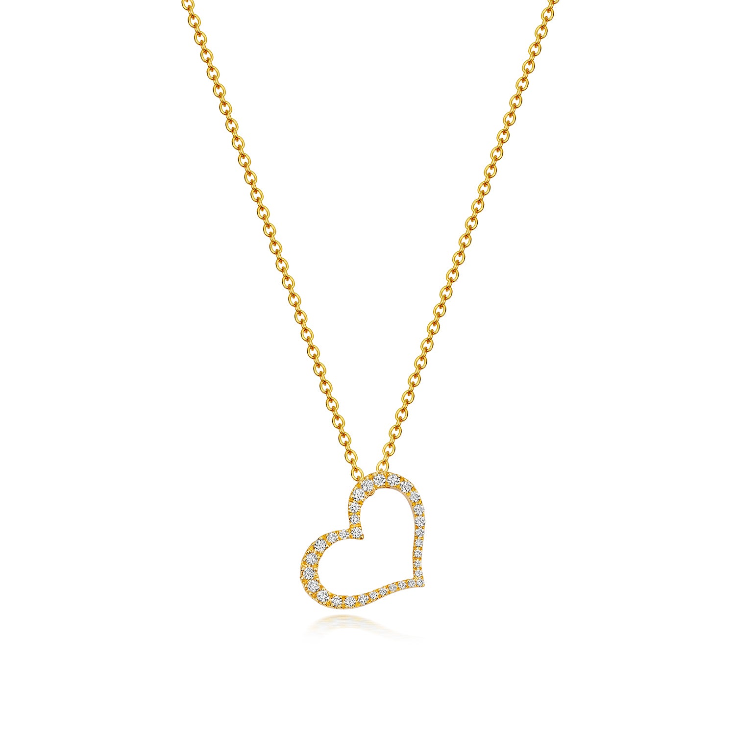True Heart Diamond Necklace - 18k Yellow Gold