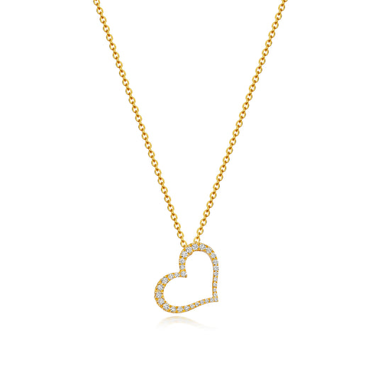 True Heart Diamond Necklace - 18k Yellow Gold