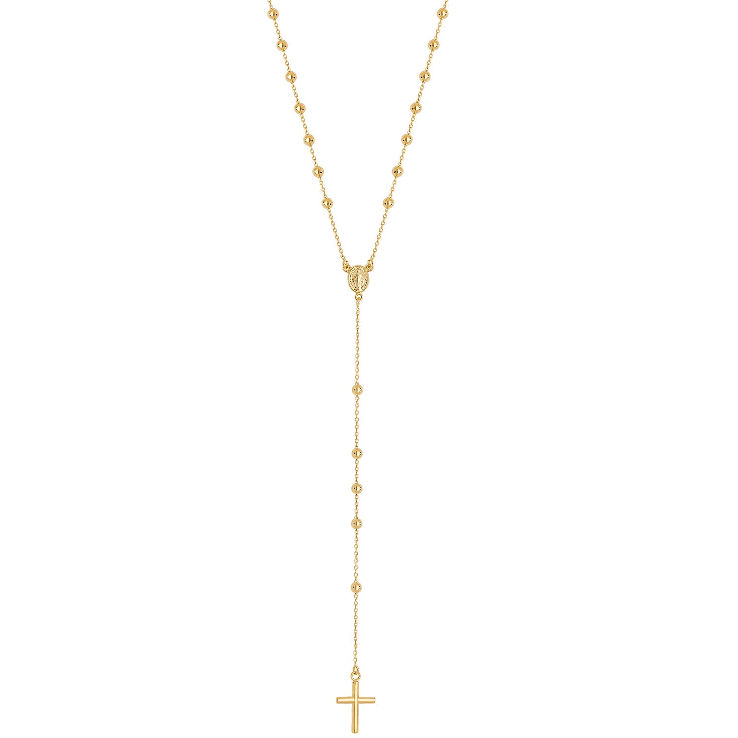 Rosary Chain Necklace - 9k Yellow Gold, 26 inch