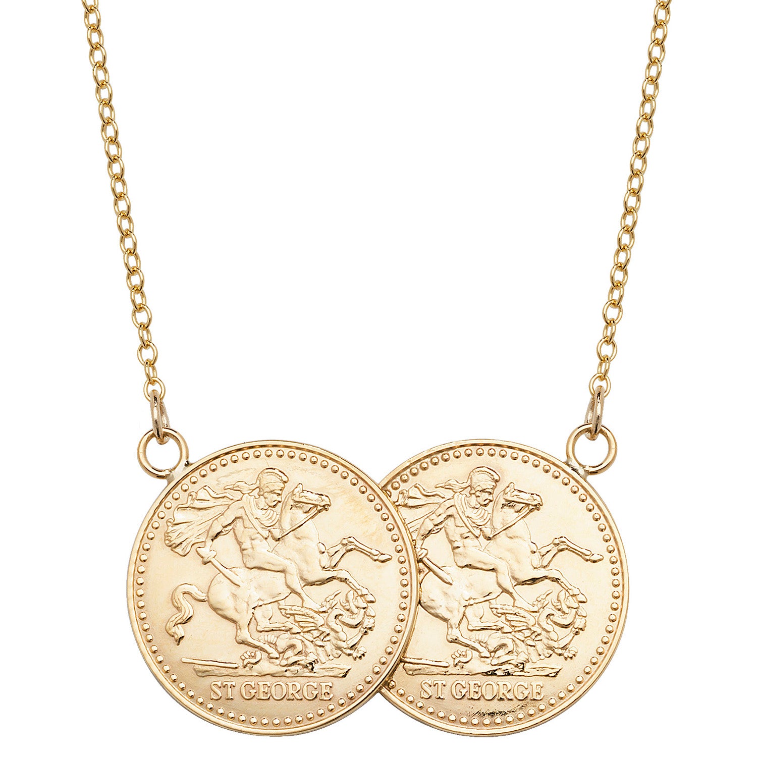 St George Sovereign Coins Necklace - 9k Yellow Gold