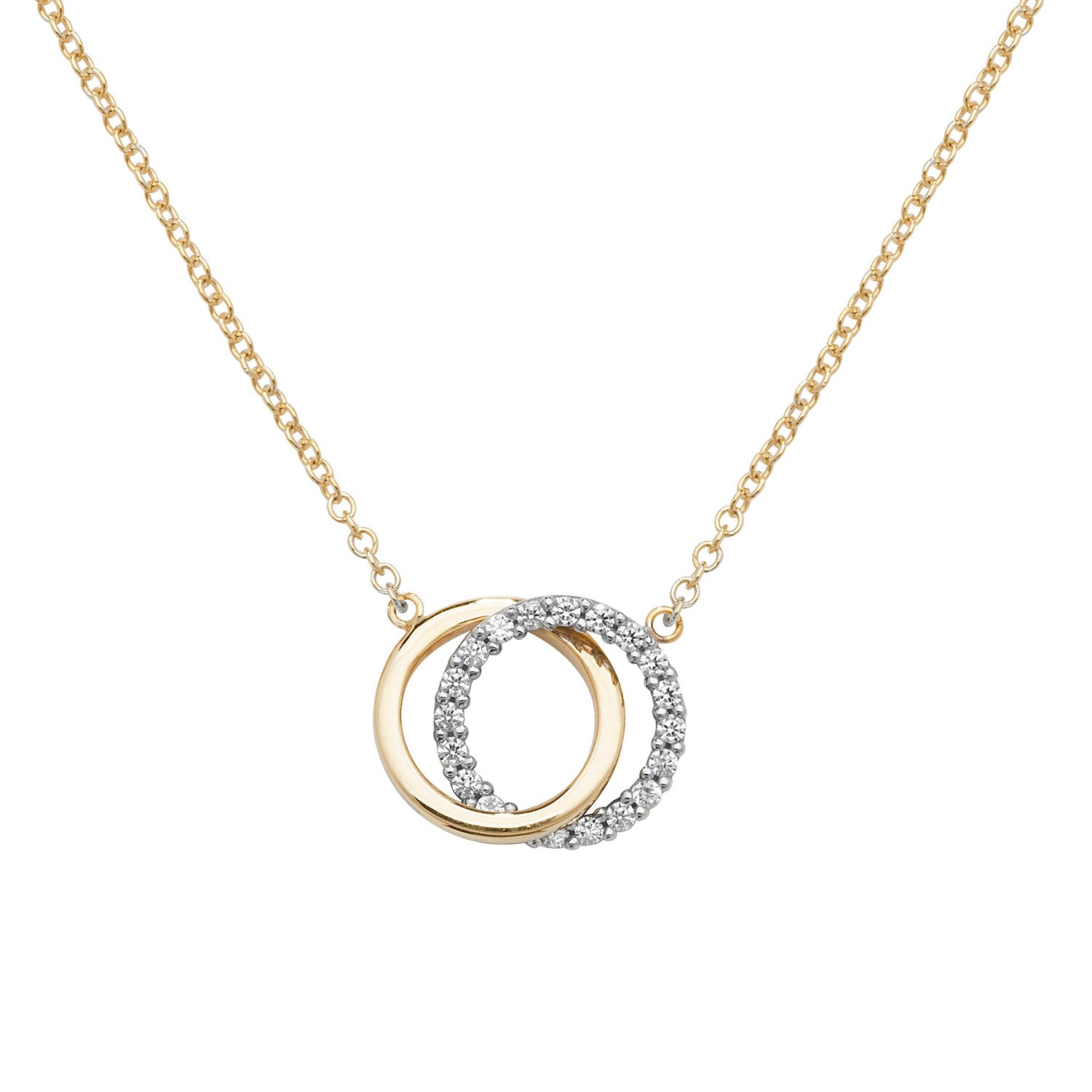 Sofia Cubic Zirconia Linked Circles Necklace - 9k Yellow Gold