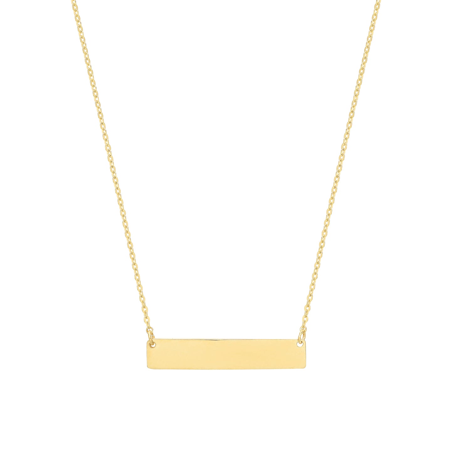 Bar Plate Necklace - 9k Yellow Gold