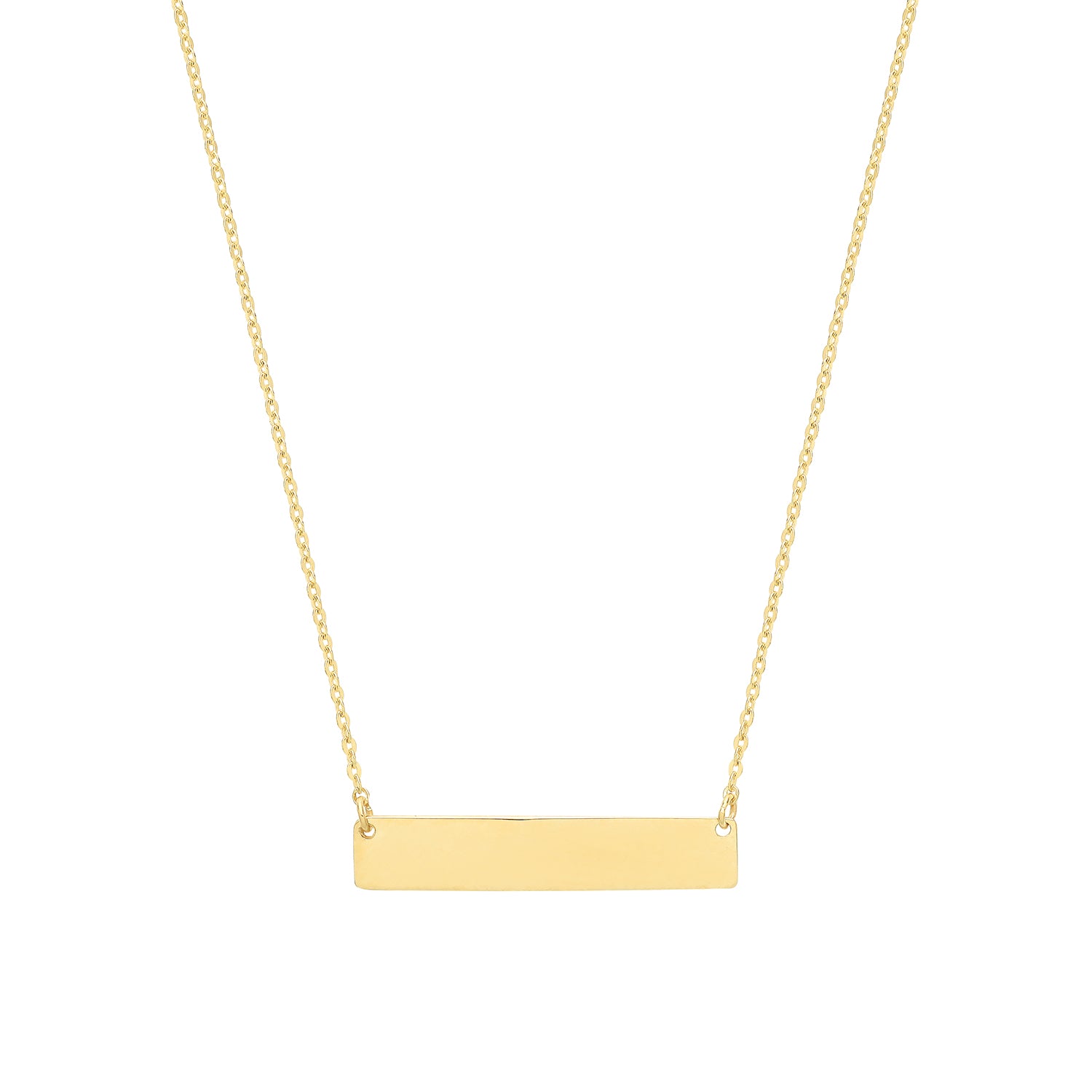 Bar Plate Necklace - 9k Yellow Gold
