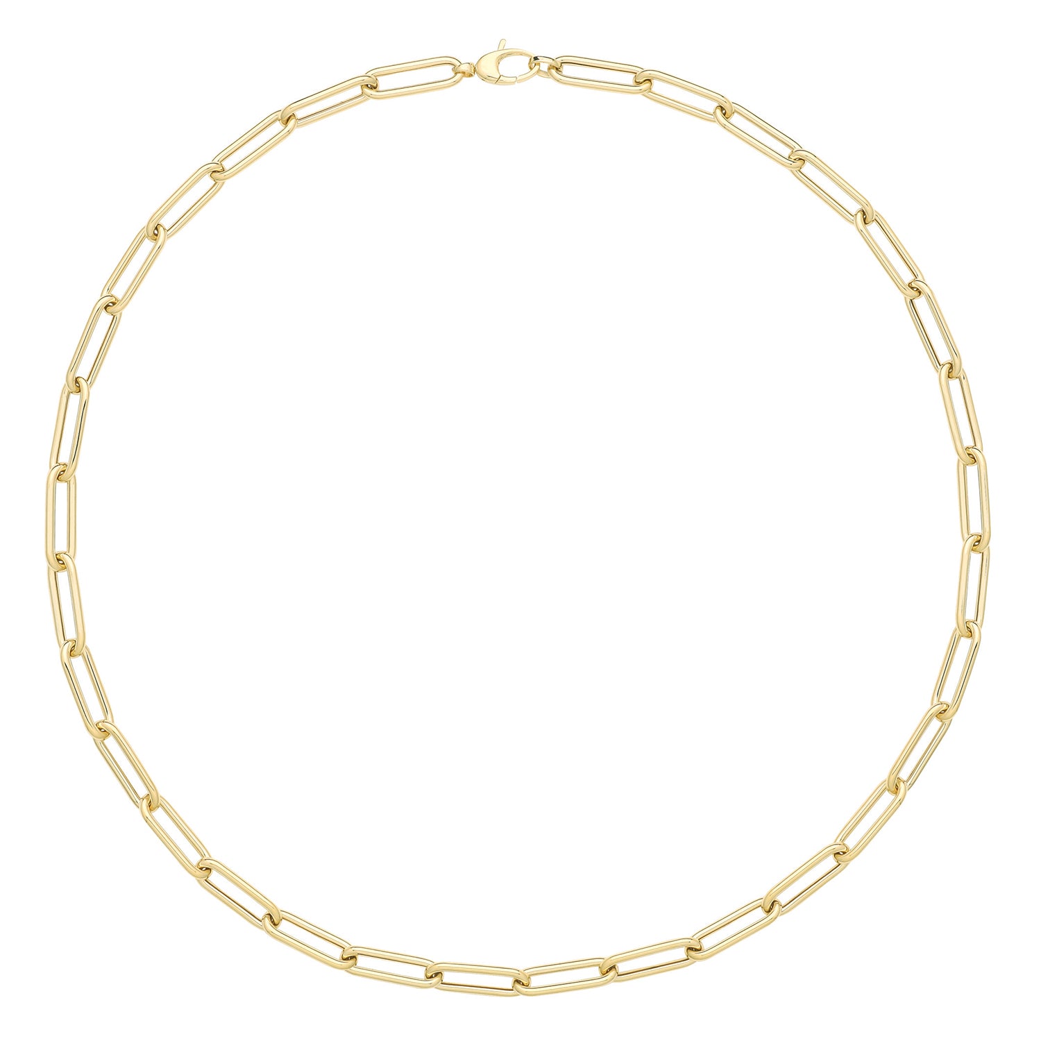 Lloyds Gold Rounded Paperclip Chain Necklace - 9k Yellow Gold
