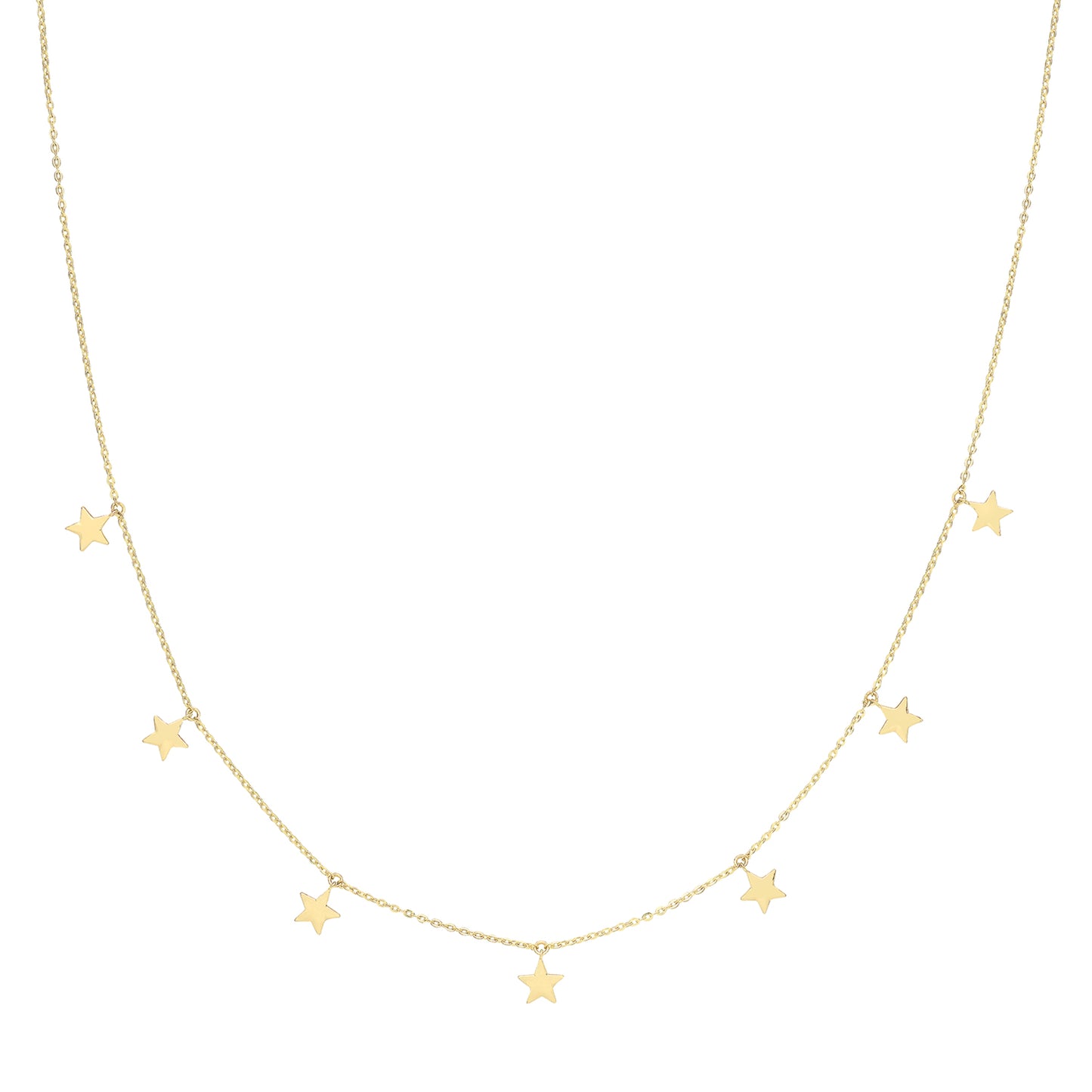 Starry Charm Stars Necklace - 9k Yellow Gold