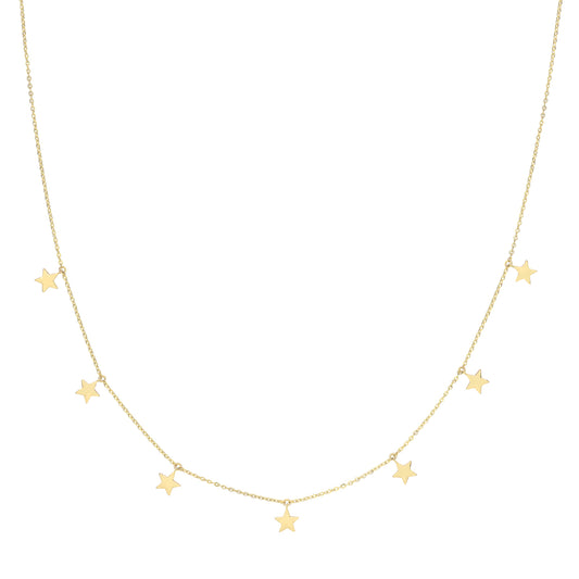 Starry Charm Stars Necklace - 9k Yellow Gold