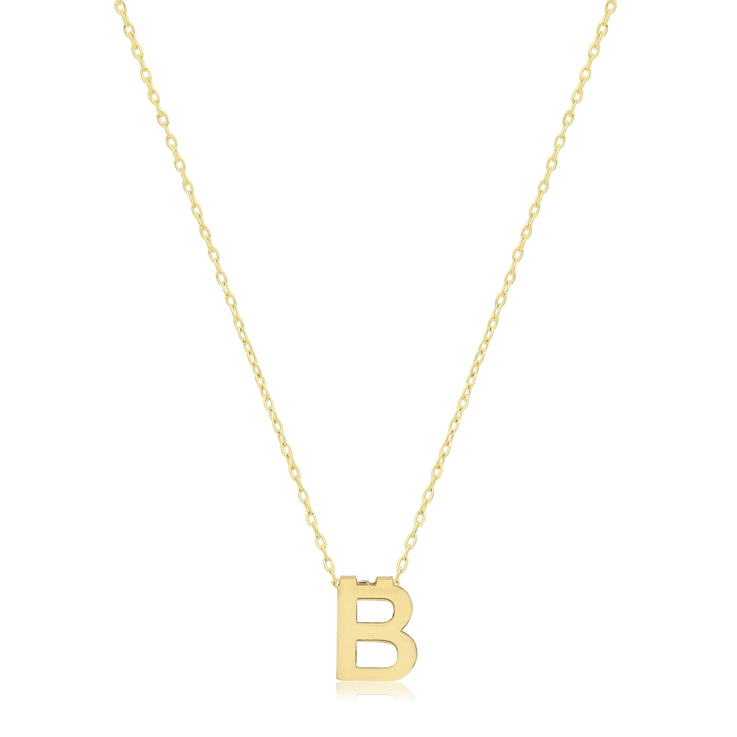 Initial Letter B Necklace – 9k Yellow Gold