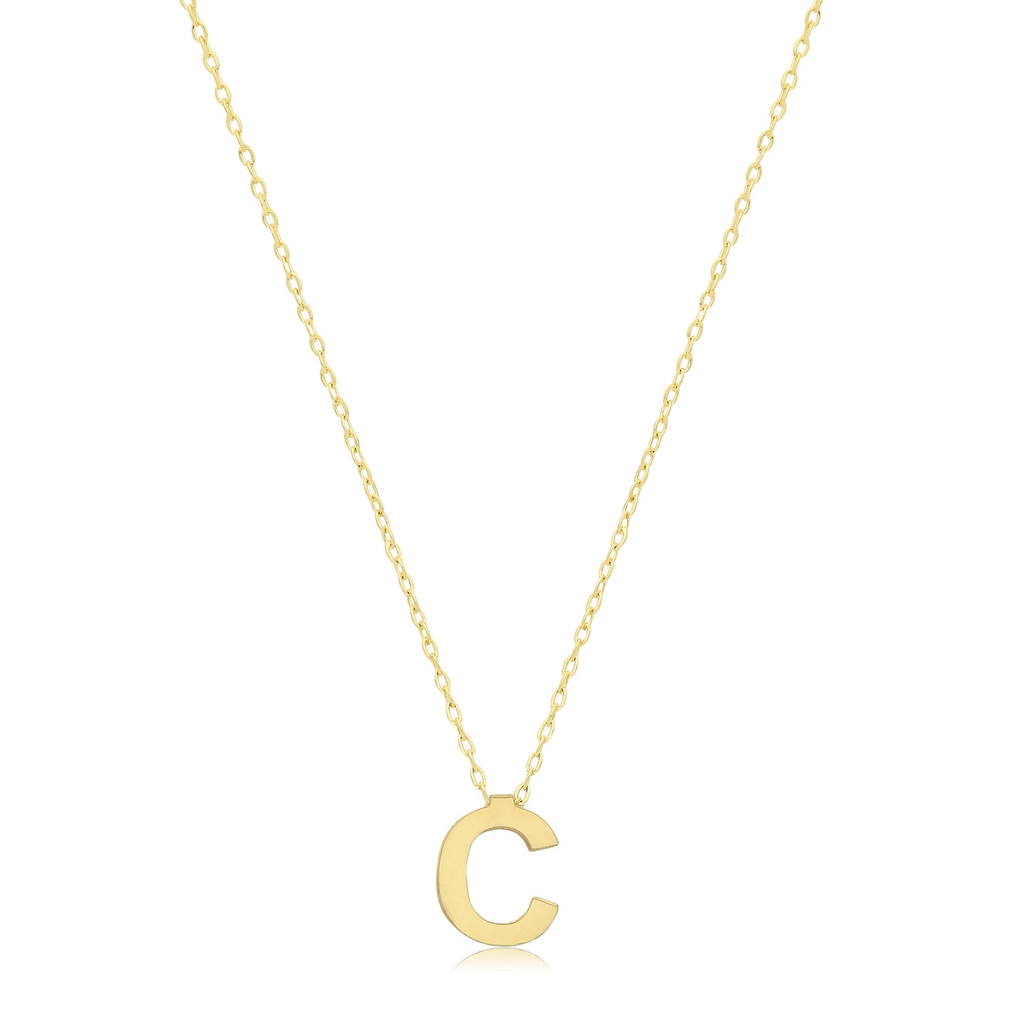 Initial Letter C Necklace – 9k Yellow Gold