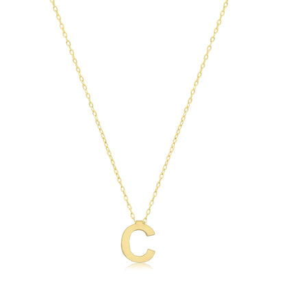 Initial Letter C Necklace – 9k Yellow Gold