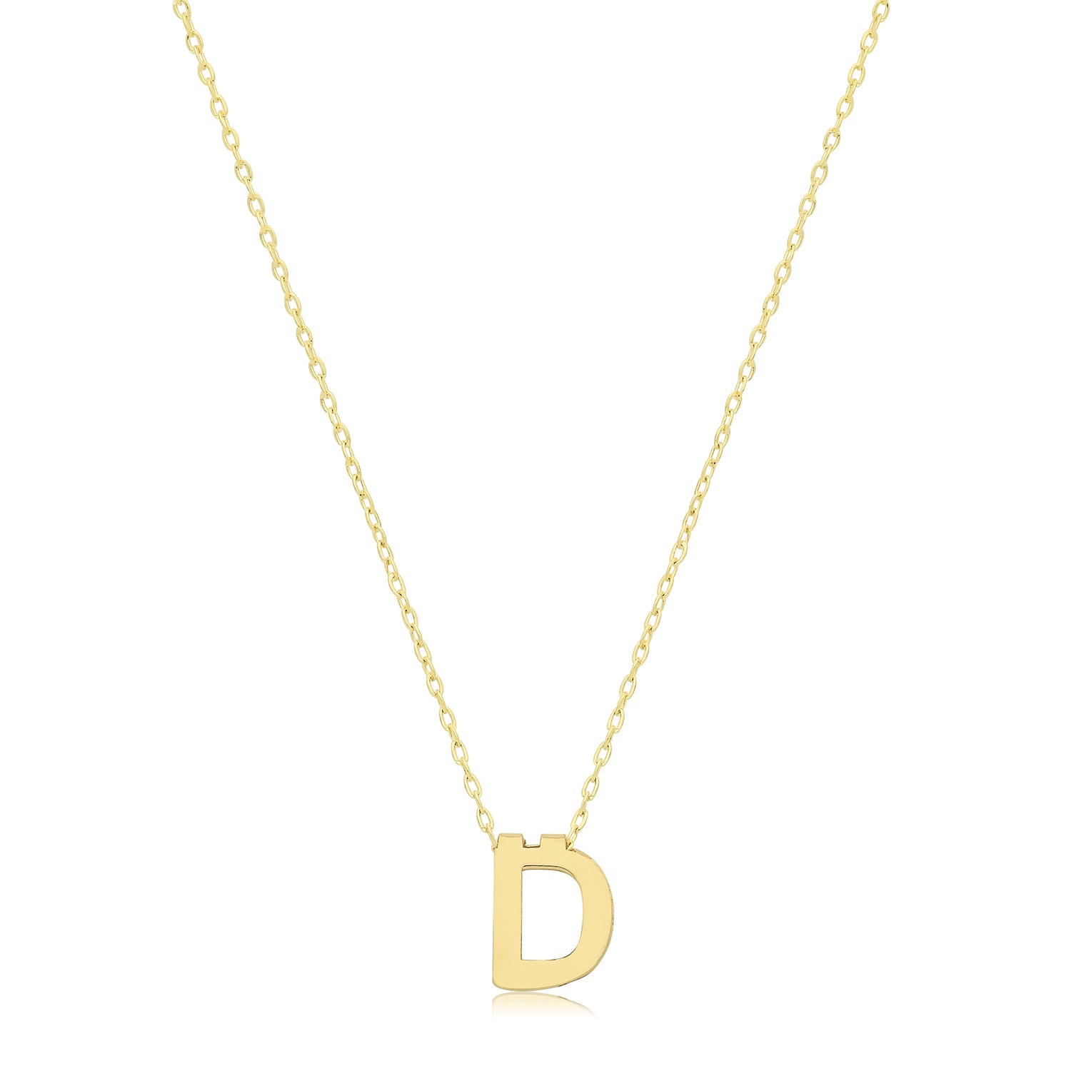 Initial Letter D Necklace – 9k Yellow Gold
