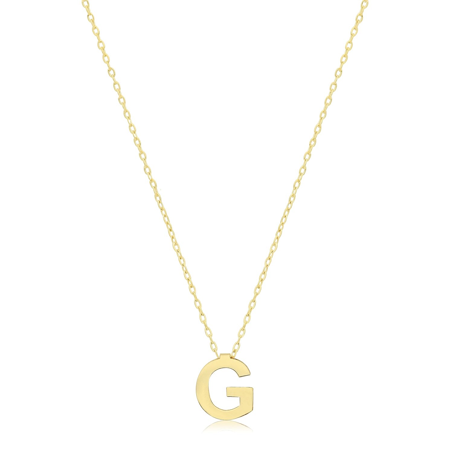 Initial Letter G Necklace – 9k Yellow Gold