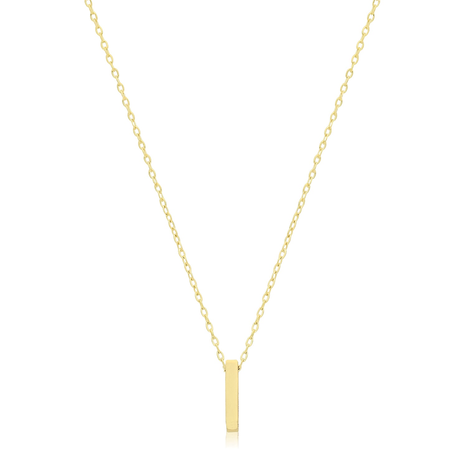 Initial Letter I Necklace – 9k Yellow Gold