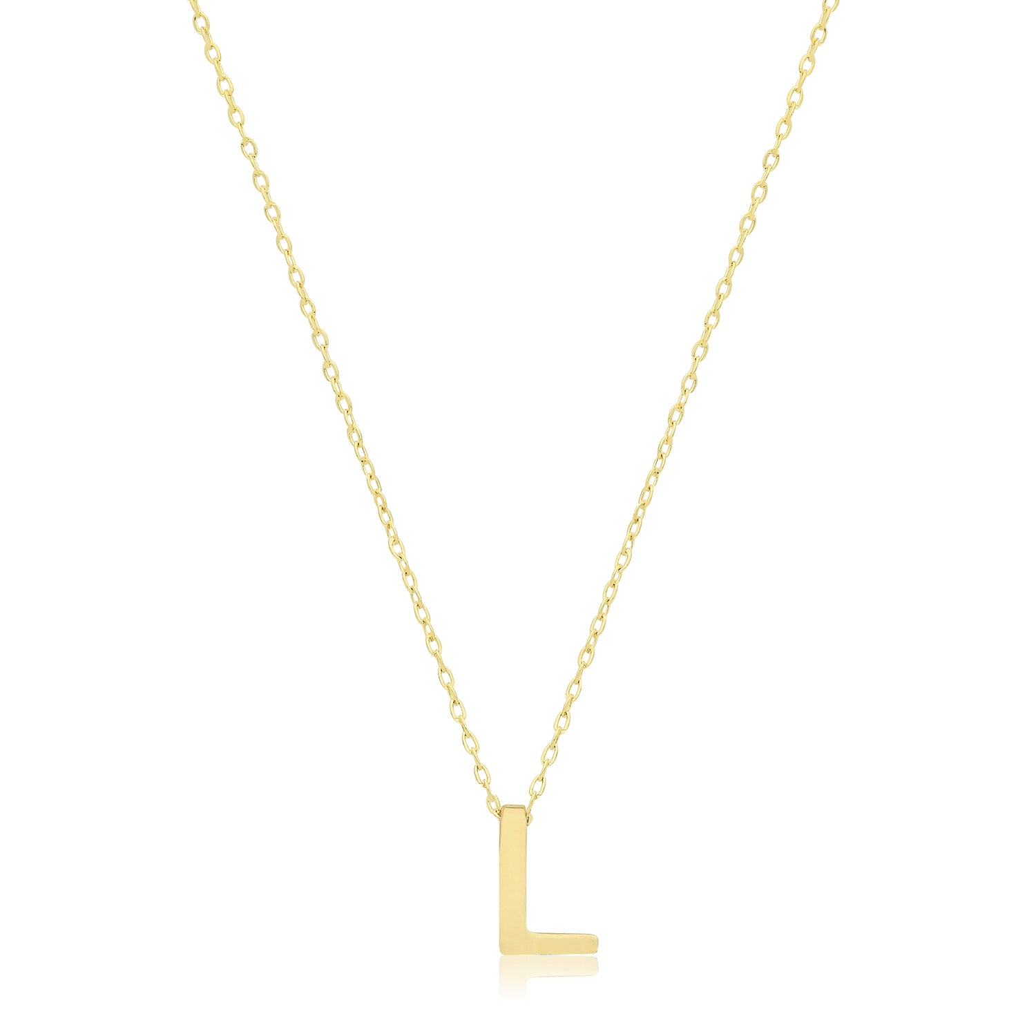 Initial Letter L Necklace – 9k Yellow Gold