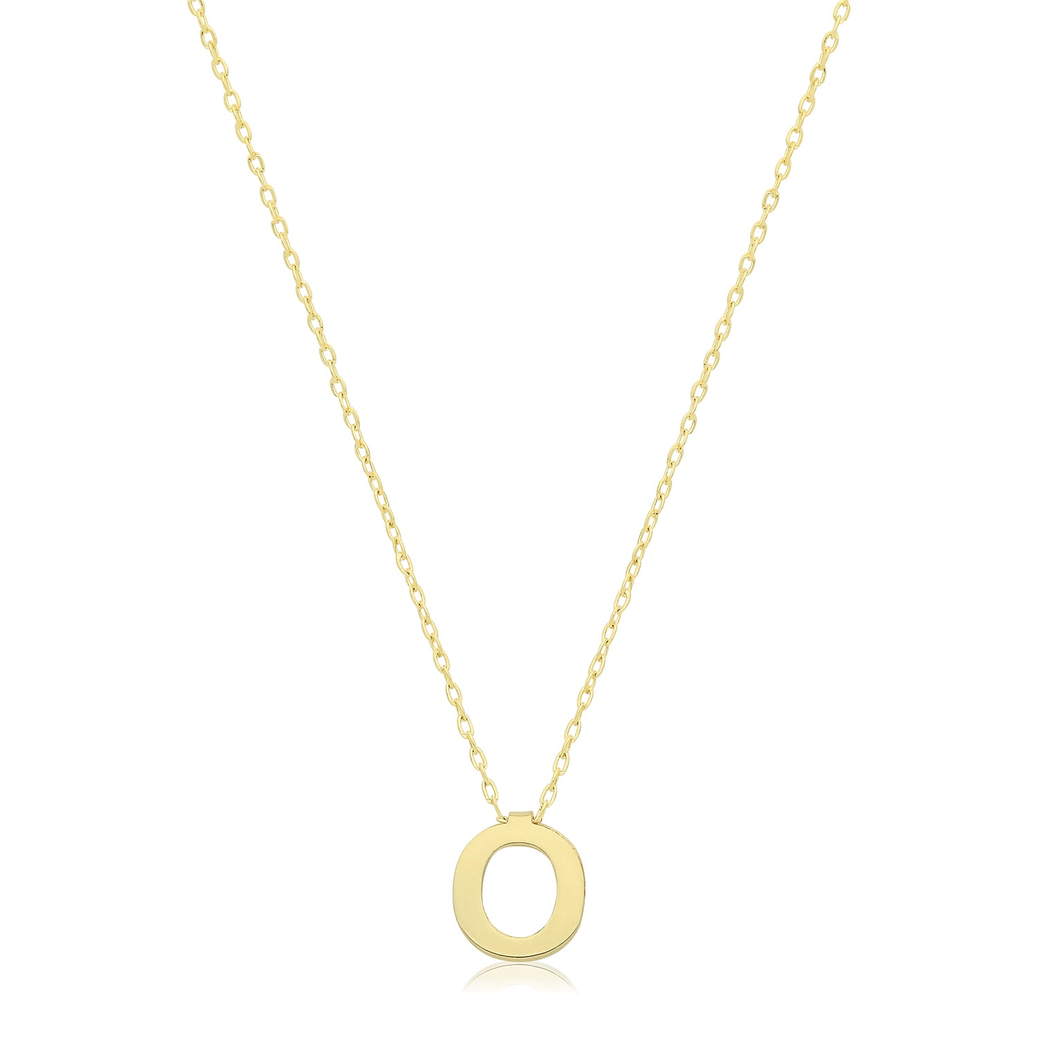 Initial Letter O Necklace – 9k Yellow Gold