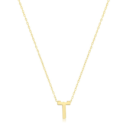 Initial Letter T Necklace – 9k Yellow Gold