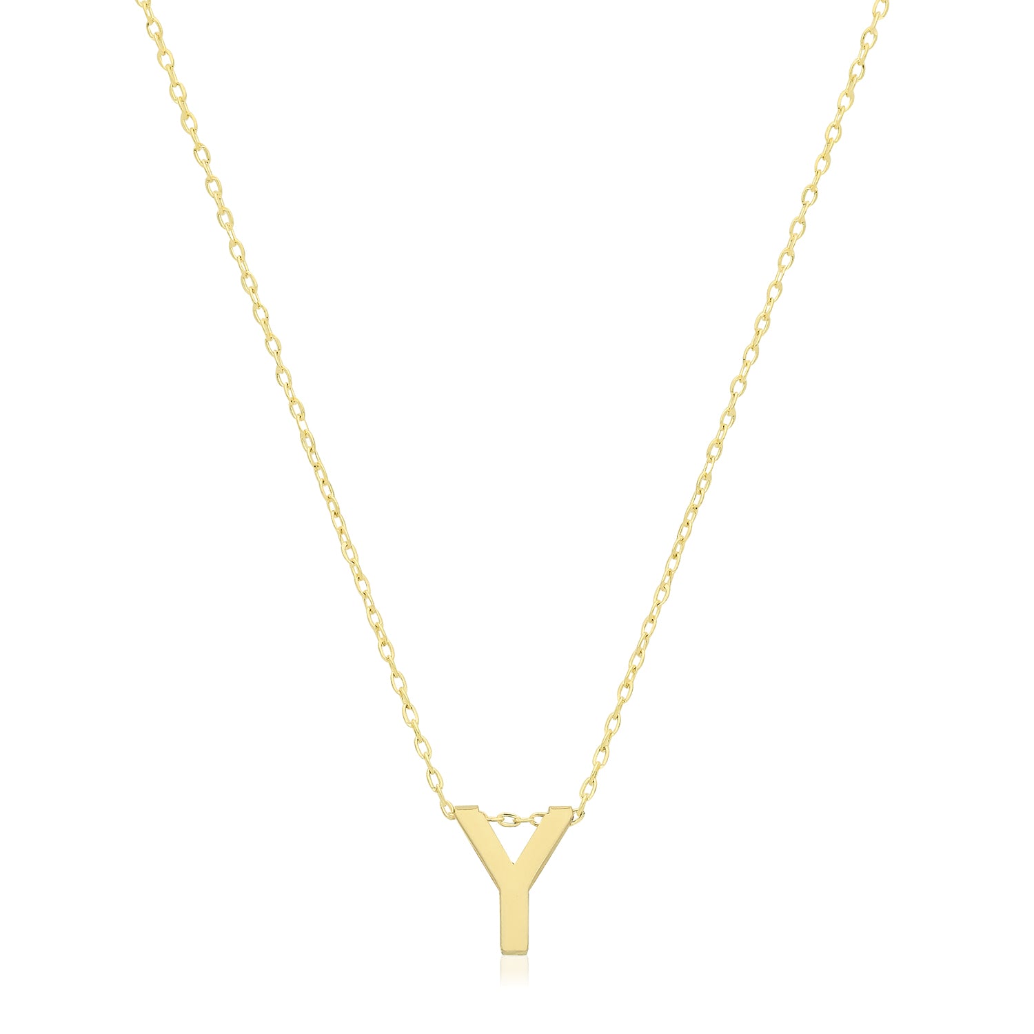 Initial Letter Y Necklace – 9k Yellow Gold