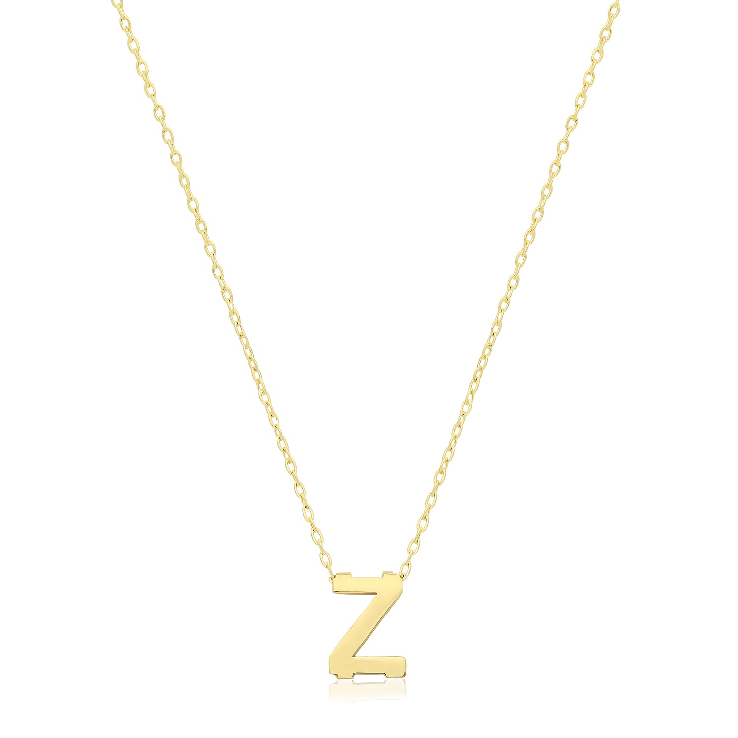 Initial Letter Z Necklace – 9k Yellow Gold