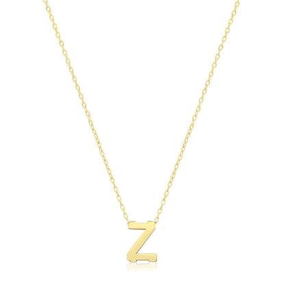 Initial Letter Z Necklace – 9k Yellow Gold