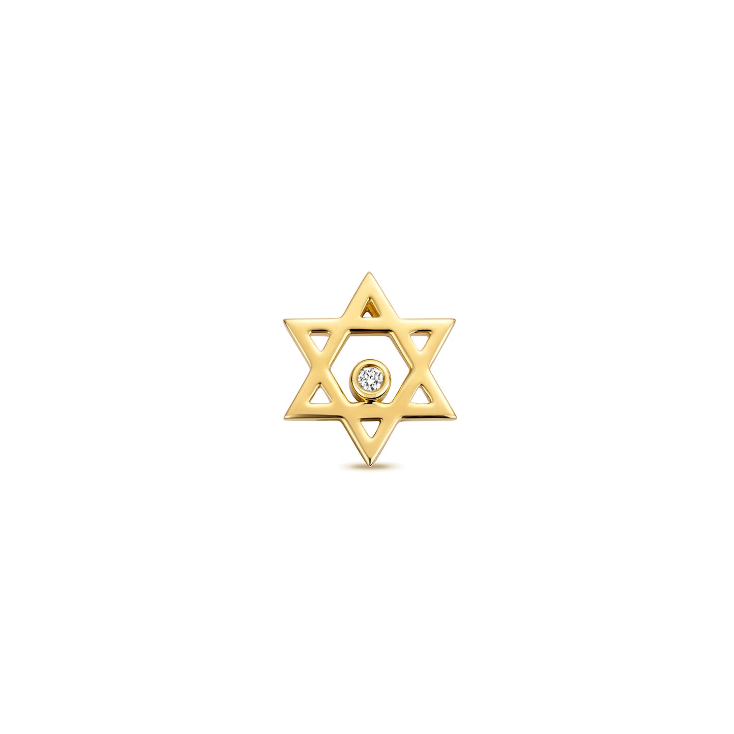 Star of David Classic Diamond Pendant - 9k Yellow Gold