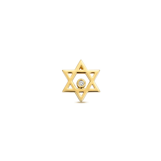 Star of David Classic Diamond Pendant - 9k Yellow Gold