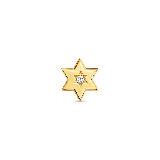 Star Shaped Diamond Pendant - 9k Yellow Gold