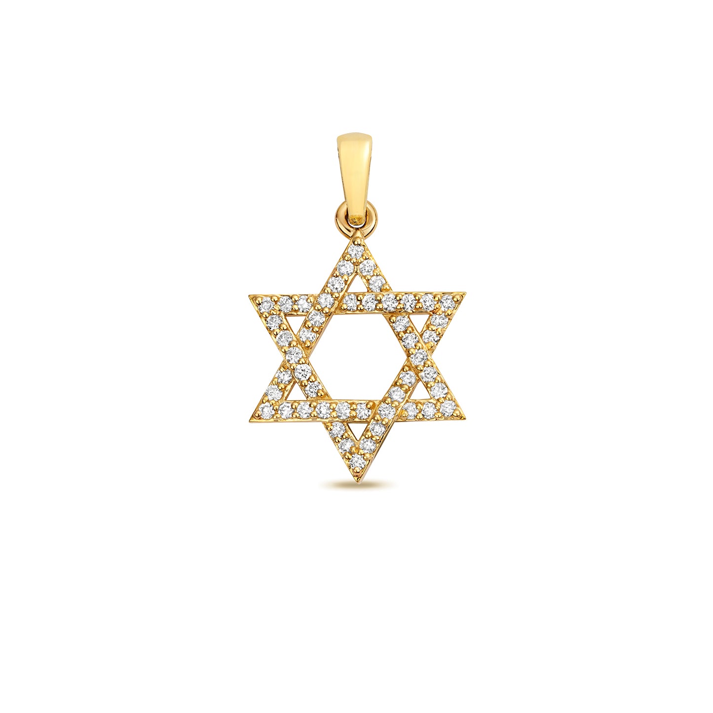 Signature Star of David Diamond Pendant - 9k Yellow Gold