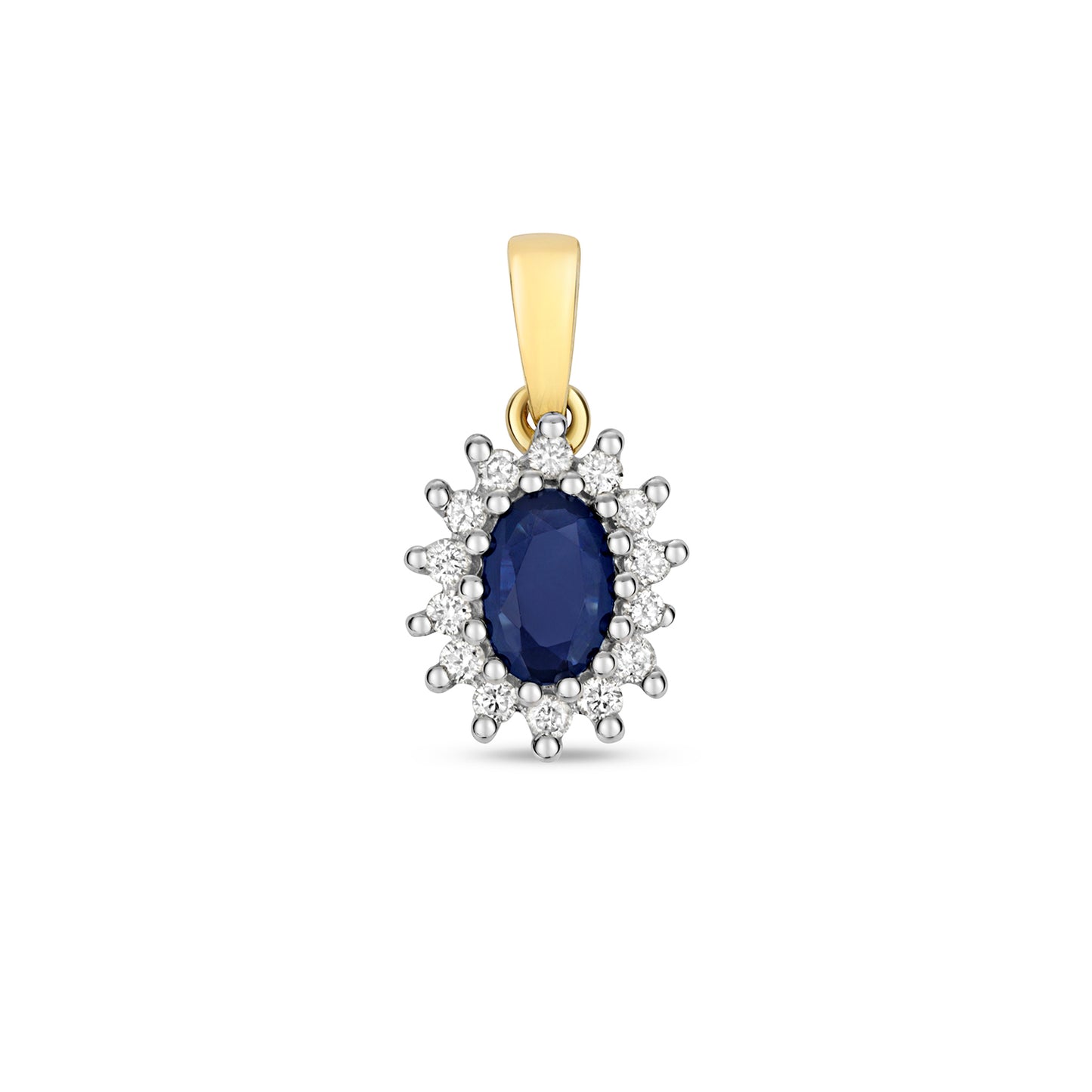 Victoria Sapphire and Diamond Pendant - 9k Yellow Gold, 0.75ct