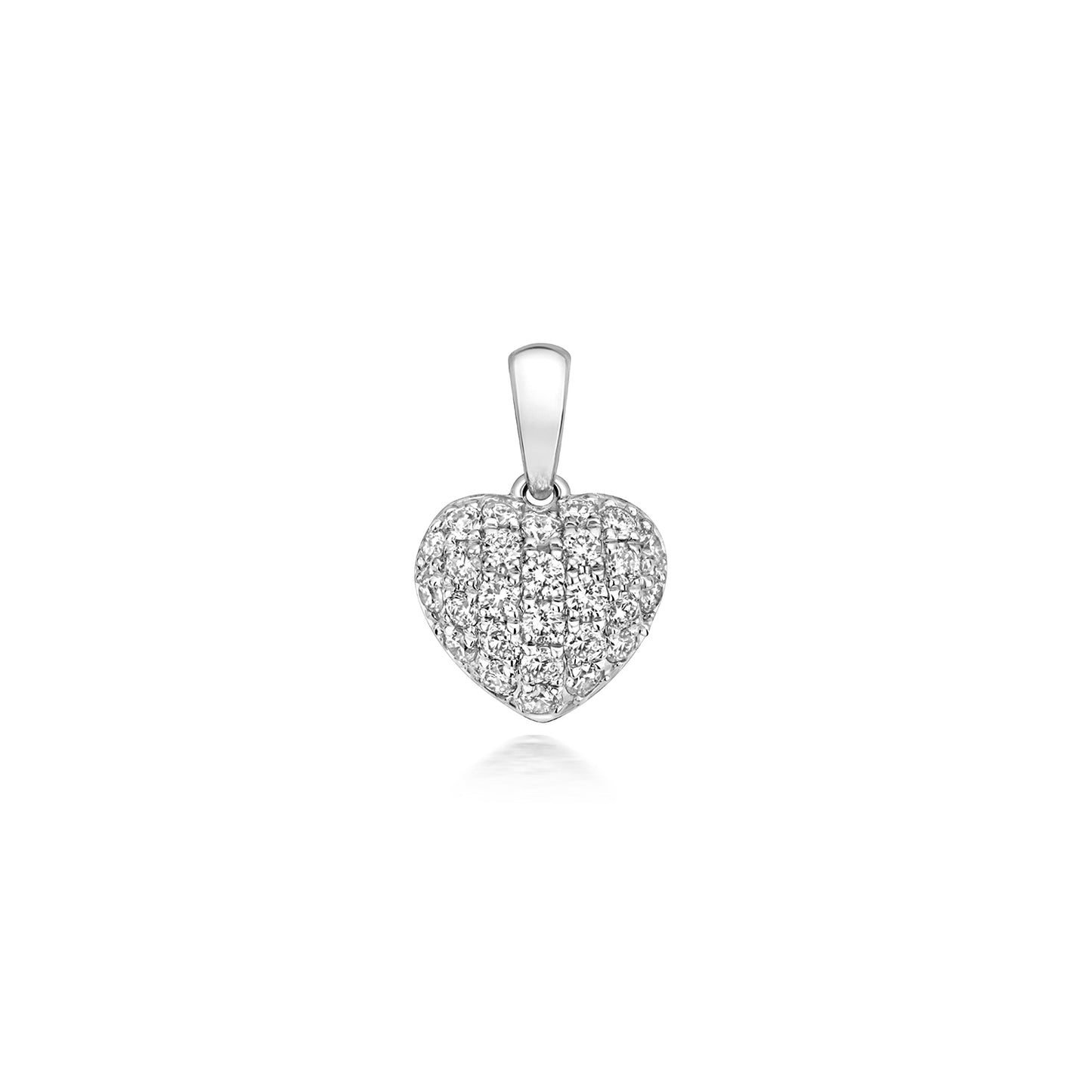 Zaria Heart Shaped Diamond Pendant 18k White Gold