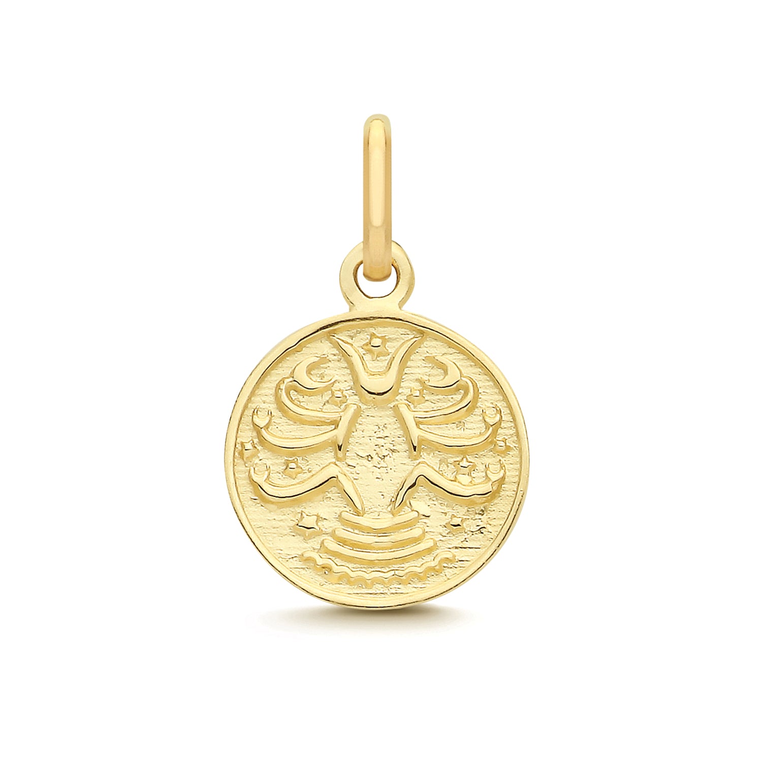 Cancer Zodiac Coin Charm Pendant - 9k Yellow Gold
