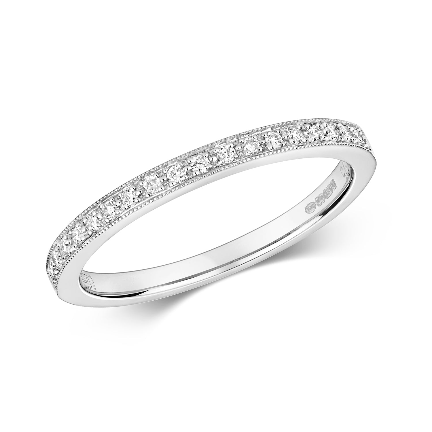 Ellen Grain Set Diamond Half Eternity Ring - 9k White Gold